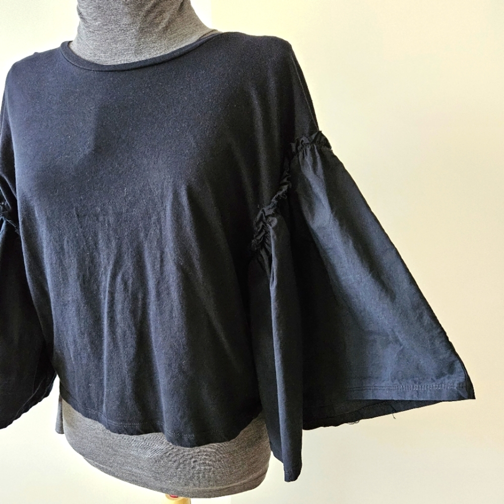 Zara Statement Ruffle Sleeve Top - Picture 4 of 9